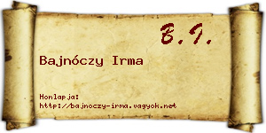 Bajnóczy Irma névjegykártya