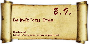 Bajnóczy Irma névjegykártya