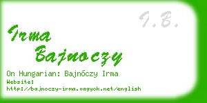 irma bajnoczy business card